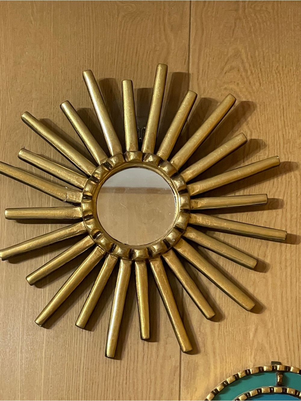Westelm Peruvian Gold Starburst Wall Mirror - Decorative Home Wall Decor 12” Dia